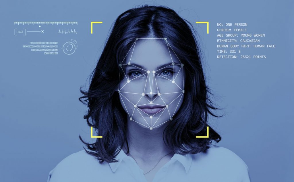 Data Annotation & Tagging - A woman with Facial Tracking points on her face